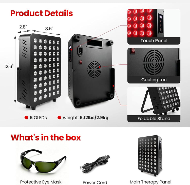 Rika 300W Red & Near-Infrared Light Therapy Panel with 60 Dual-Chip LEDs