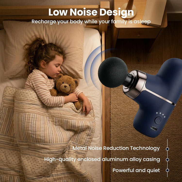 Rika Mini Deep Tissue Massage Gun | 4 Speeds & 4 Heads