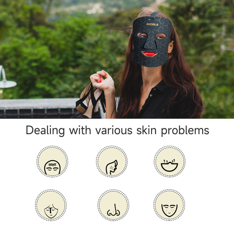 Avorla Beauty LED Silicone Facial Photon Mask 4-Color