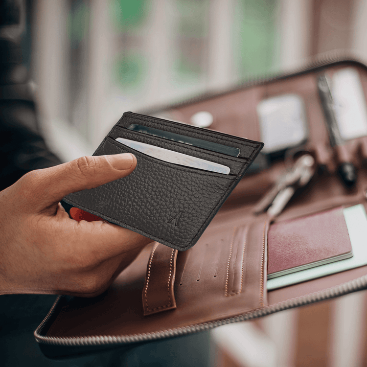 Aphrona Brown Leather Card Holder