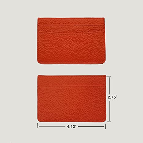 Aphrona Orange Leather Card Holder